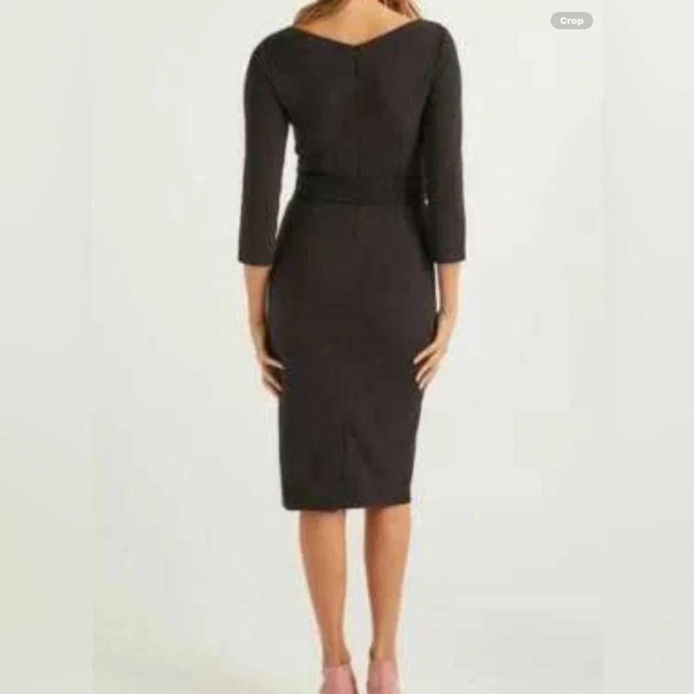 Boden  Margie Ottoman Black Long Sleeve Belted Dress - Picture 2 of 13